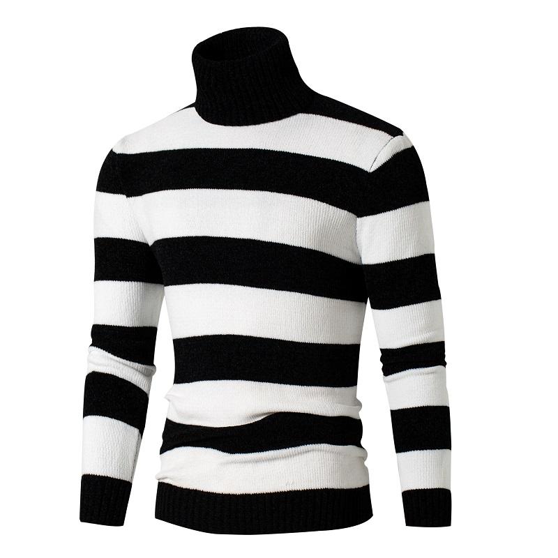 Men's Sweaters Autumn Winter Knitted Sweater Men Turtleneck Pullovers Fashion Striped Mens Casual Slim Fit Knit, White;black
Men's Sweaters Autumn Winter Knitted Sweater Men Turtleneck Pullovers Fashion Striped Mens Casual Slim Fit Knit, White;black