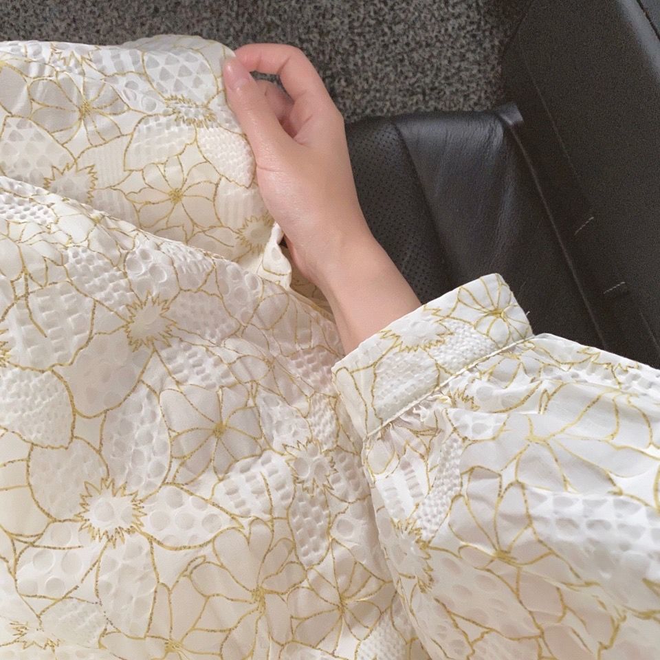 Nomikuma Summer Causal Printed Sun Protection Blouse Dress Puff Sleeve V-neck Vestidos New Loose Woman Dresses 6H395 210427