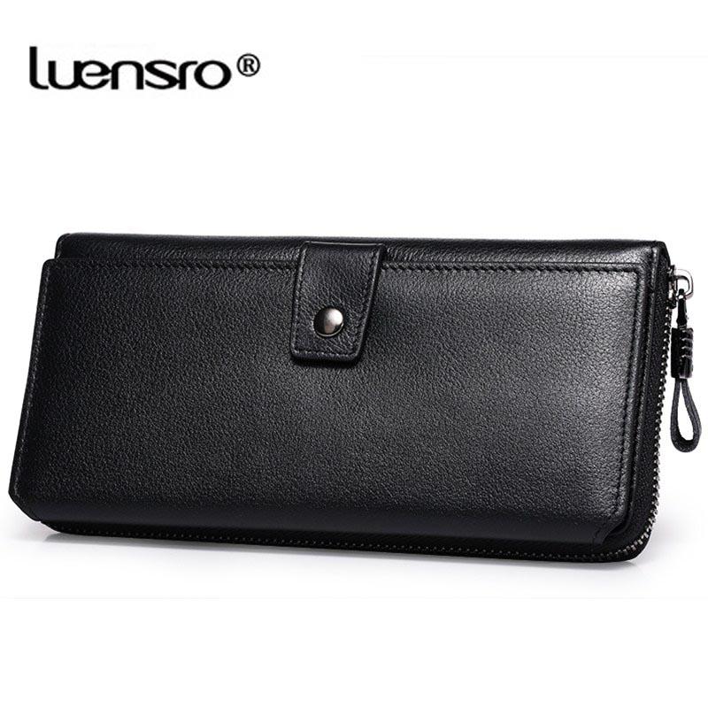Wallets LUENSRO Genuine Leather Wallet Men Long High Quality Purse Casual Day Clutch Card Holder Money Bag Vintage, Black
Wallets LUENSRO Genuine Leather Wallet Men Long High Quality Purse Casual Day Clutch Card Holder Money Bag Vintage, Black