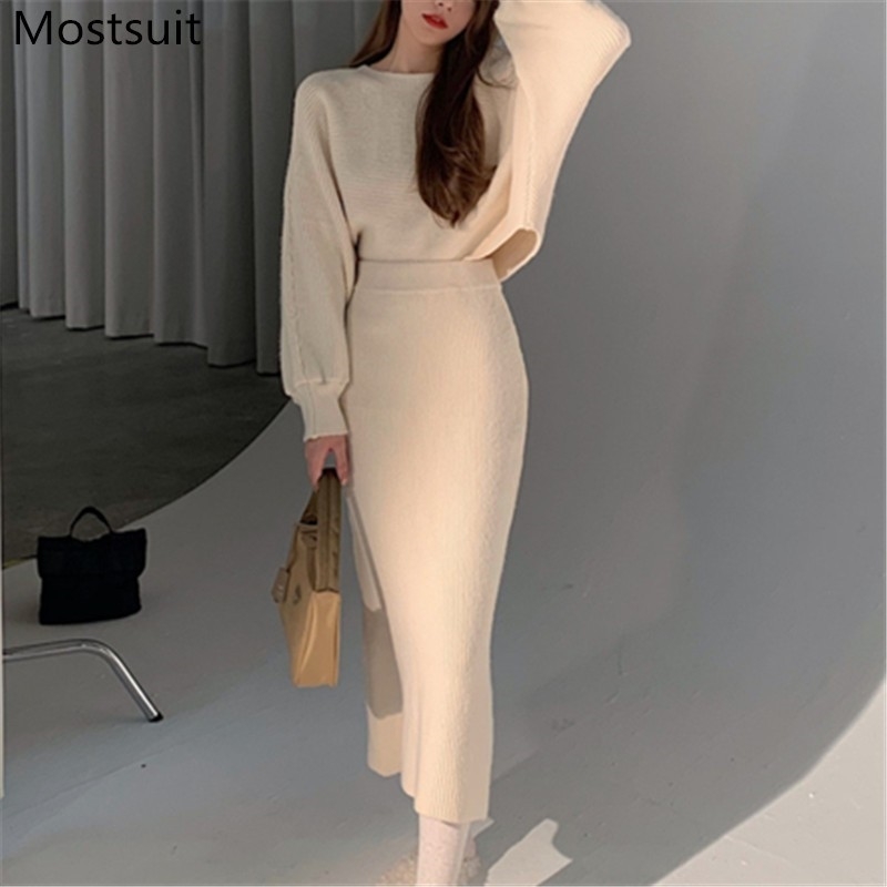 Korean Elegant Knitted Two Piece Skirt Sets Women Short Pullover + High Waist Long Suits Ladies Fashion 2 Pcs 210518, Beige
Korean Elegant Knitted Two Piece Skirt Sets Women Short Pullover + High Waist Long Suits Ladies Fashion 2 Pcs 210518, Beige