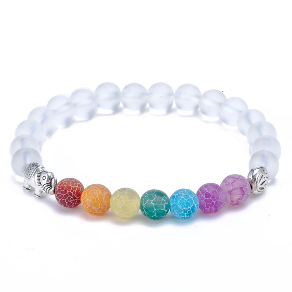 Hand catenary Chakra 8mm white frosted matte elephant Bracelet colorful chakra energy Yoga Buddha bead bracelet, Golden;silver
Hand catenary Chakra 8mm white frosted matte elephant Bracelet colorful chakra energy Yoga Buddha bead bracelet, Golden;silver