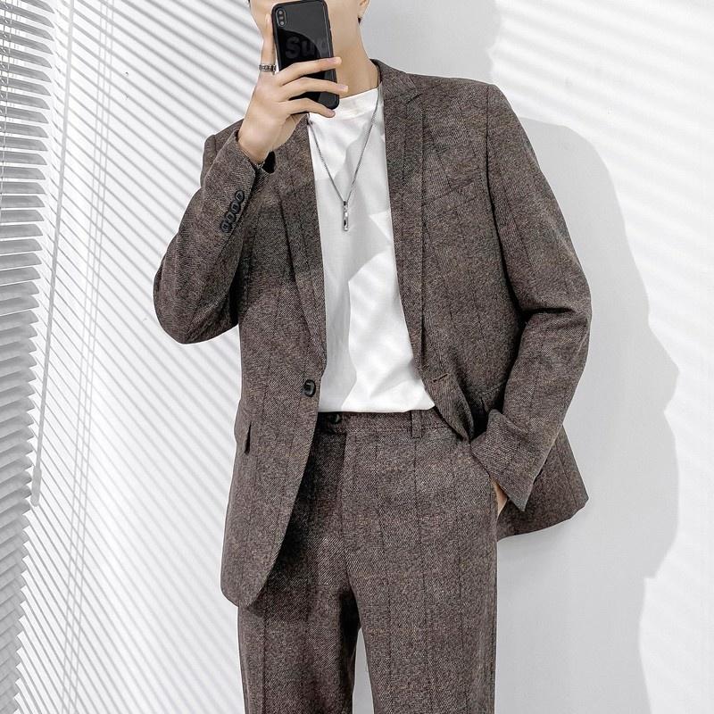 Men's Suits & Blazers Fashion Mens Slim Fit Blazer Pants Two Piece Set Business Man Office Work Formal Suit Vintage Plaid Wedding Dress Sets, White;black
Men's Suits & Blazers Fashion Mens Slim Fit Blazer Pants Two Piece Set Business Man Office Work Formal Suit Vintage Plaid Wedding Dress Sets, White;black