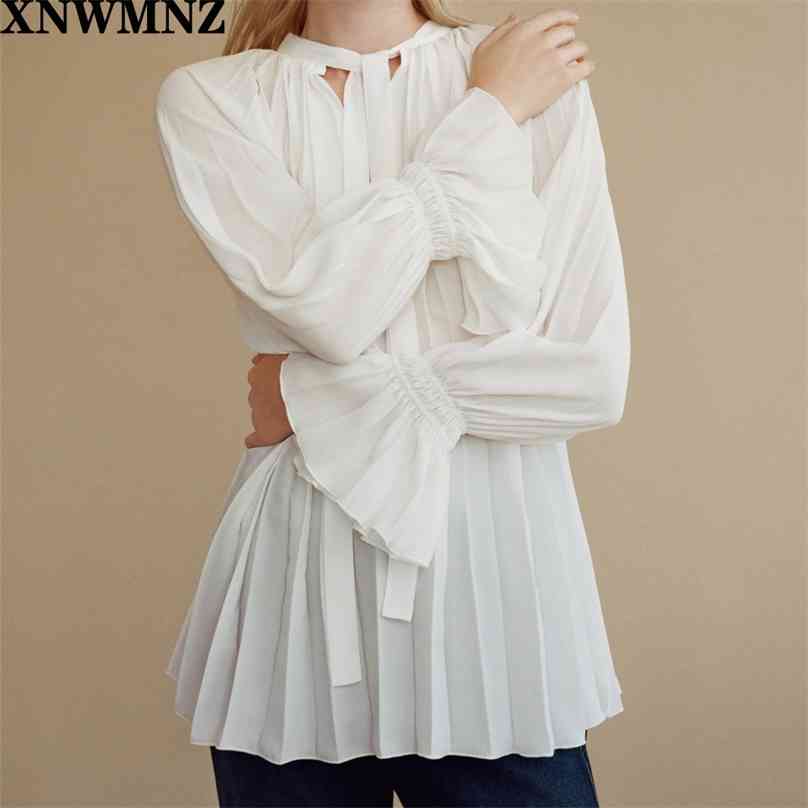 women pleated blouse with bow Female girls Fashion sweater Round neck long sleeves ruffled elastic cuffs 210520, White
women pleated blouse with bow Female girls Fashion sweater Round neck long sleeves ruffled elastic cuffs 210520, White