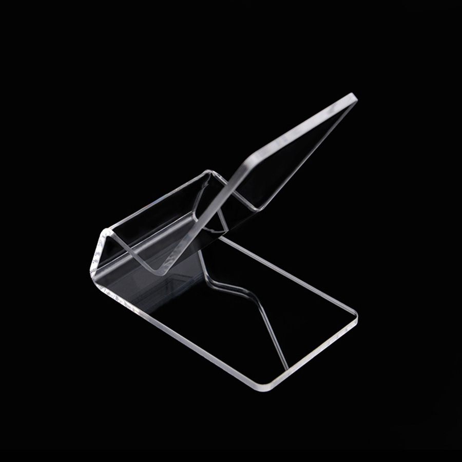 Laser-cut Transparent Acrylic Display Stands Mounts Clear Countertops Show Racks Universal Holders with Protective Films for Batteries and up to 6 Inc