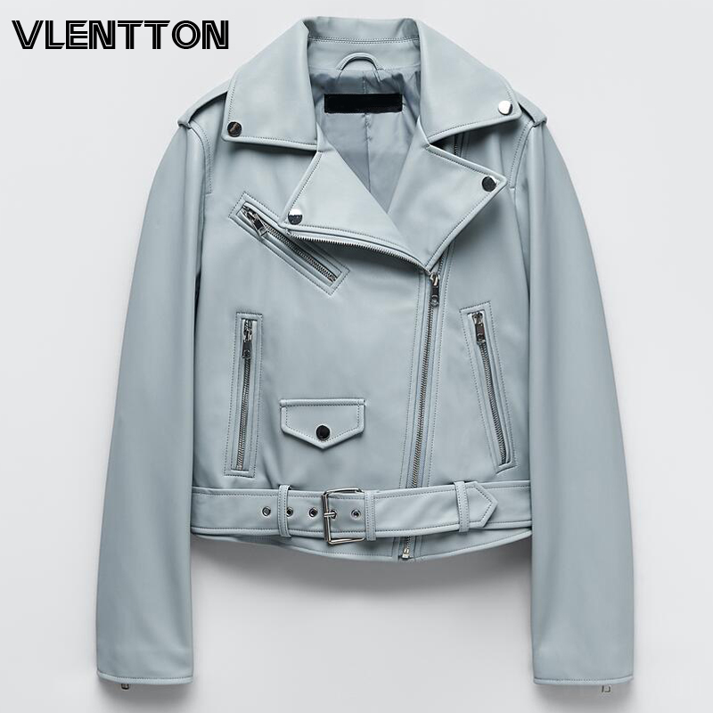 2021 Spring Autumn Women Fashion Blue Bla Faux Leather Jaet Solid Zipper With Belt Biker Coat Female Casual Outwear Ladies, The picture color
2021 Spring Autumn Women Fashion Blue Bla Faux Leather Jaet Solid Zipper With Belt Biker Coat Female Casual Outwear Ladies, The picture color