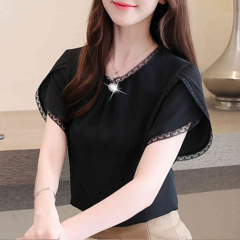 Solid Short Sleeve White Pink Shirt Fashion Women Tops and Blouses Blusas Mujer De Moda Summer Clothes 9538 210506