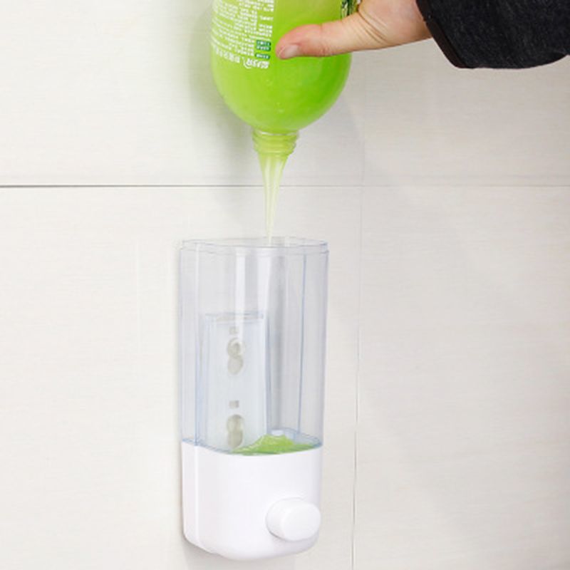 500 Ml Bathroom Waterproof Wall Mounted Self-adhesive Shampoo Container Handlers Clear Liquid Lotion Single Slot Storage