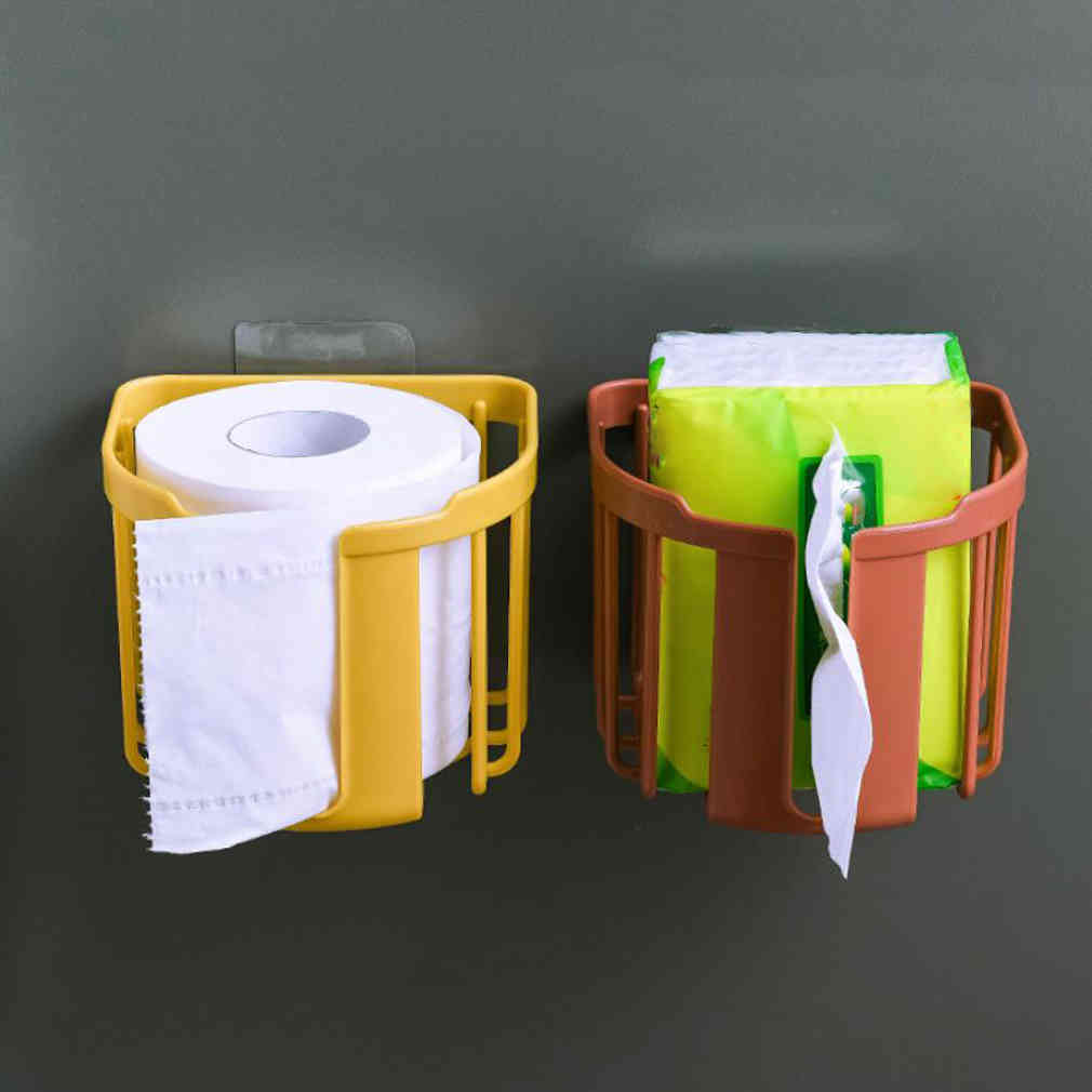 Punch-free Toilet Paper Rock Toilet Wall-mounteed Toilat Paper Hold Tissue Holder Hanging Towels Bathroom Toilet Paper Rock