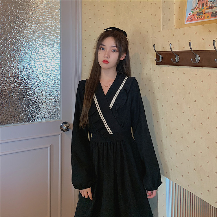 L-4XL Spring Girls Women Print Long Sleeve Womens Dresses Female Vintage Dress Party Robe Femme Vestido Autumn 210417