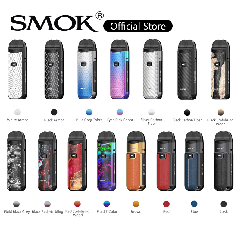 

Smok Nord 50W Pod Kit 4.5ml Cartridge Built-in 1800mah Battery Leak-resistant Vape Device with 0.23ohm LP2 Mesh Coil 100% Original, Black carbon fiber