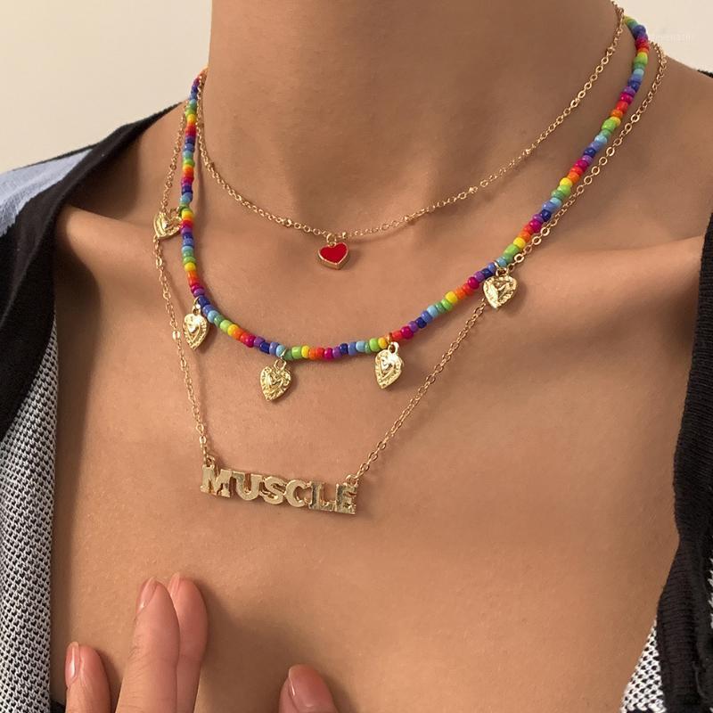 Chains 3 Pcs/set Multilayer Chokers Necklaces For Women Girls Boho Colorful Acrylic Beads With Gold Chain Necklace Jewelry
Chains 3 Pcs/set Multilayer Chokers Necklaces For Women Girls Boho Colorful Acrylic Beads With Gold Chain Necklace Jewelry