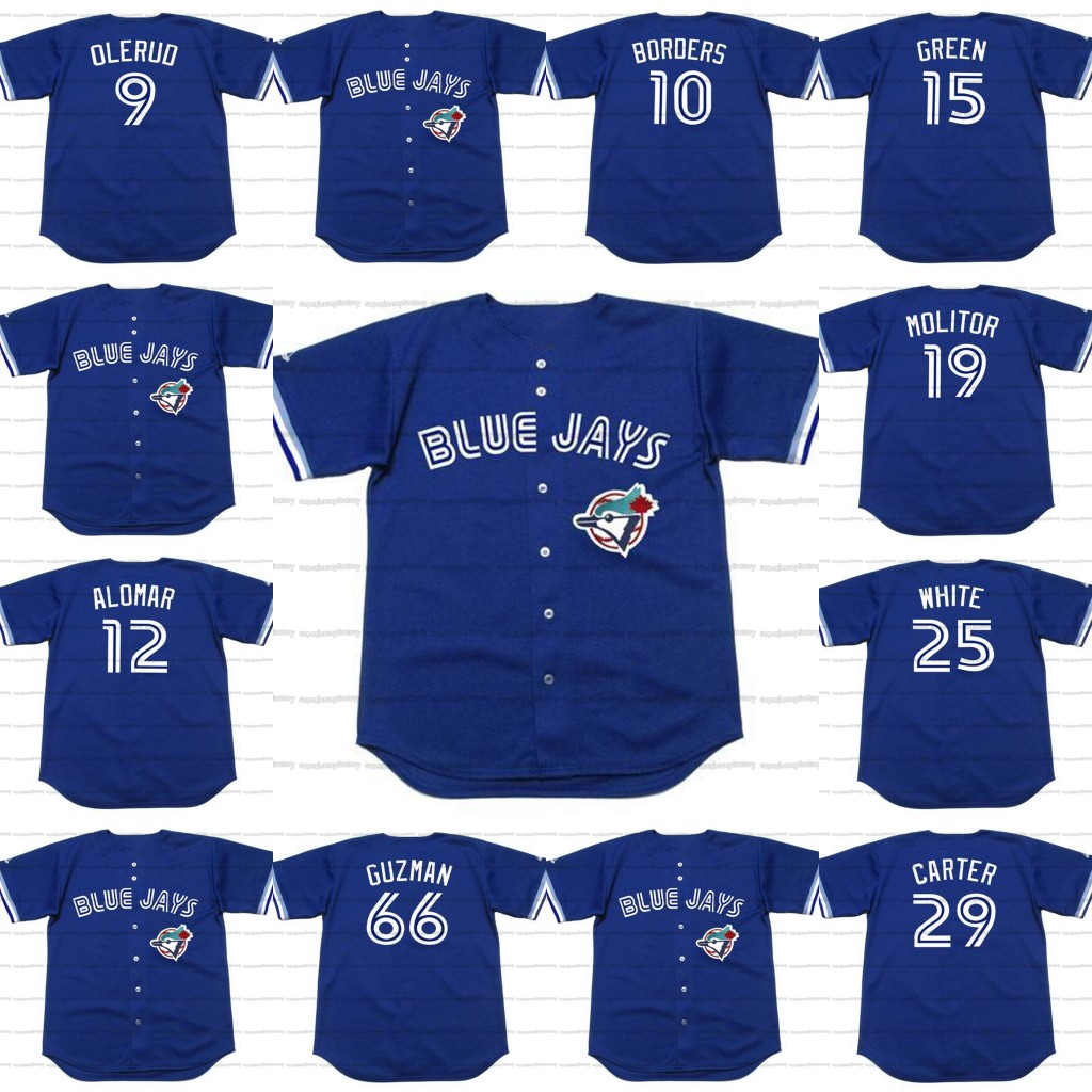 Men Custom Baseball 1990's Retro Jersey 12 ROBERTO ALOMAR 19 PAUL MOLITOR 9 JOHN OLERUD 25 DEVON WHITE 66 JUAN GUZMAN 29 JOE CARTER 15 SHAWN GREEN 10 PAT BORDERS
Men Custom Baseball 1990's Retro Jersey 12 ROBERTO ALOMAR 19 PAUL MOLITOR 9 JOHN OLERUD 25 DEVON WHITE 66 JUAN GUZMAN 29 JOE CARTER 15 SHAWN GREEN 10 PAT BORDERS