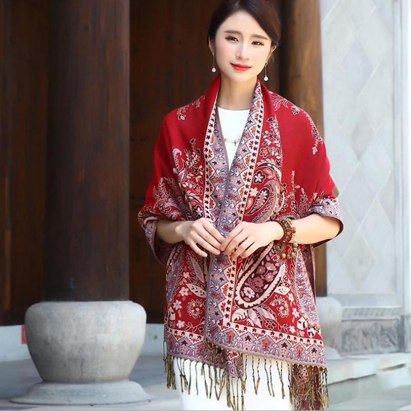 Scarves Retro Shawl National Style Women Winter Tassels Long Scarf Female Pashmina Cashmere All-Match 180cmx70cm
Scarves Retro Shawl National Style Women Winter Tassels Long Scarf Female Pashmina Cashmere All-Match 180cmx70cm