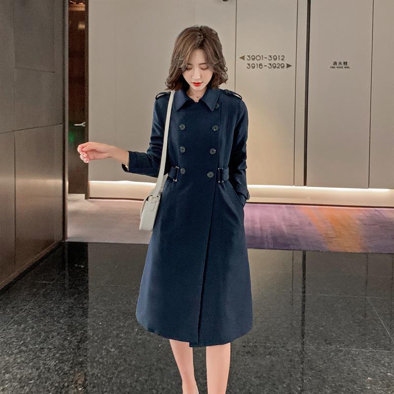 Women' Trench Coats Women Long Coat Double-Breasted Lady With Belt Female Outerwear Clothes Girl Windbreaker, Navy
Women' Trench Coats Women Long Coat Double-Breasted Lady With Belt Female Outerwear Clothes Girl Windbreaker, Navy