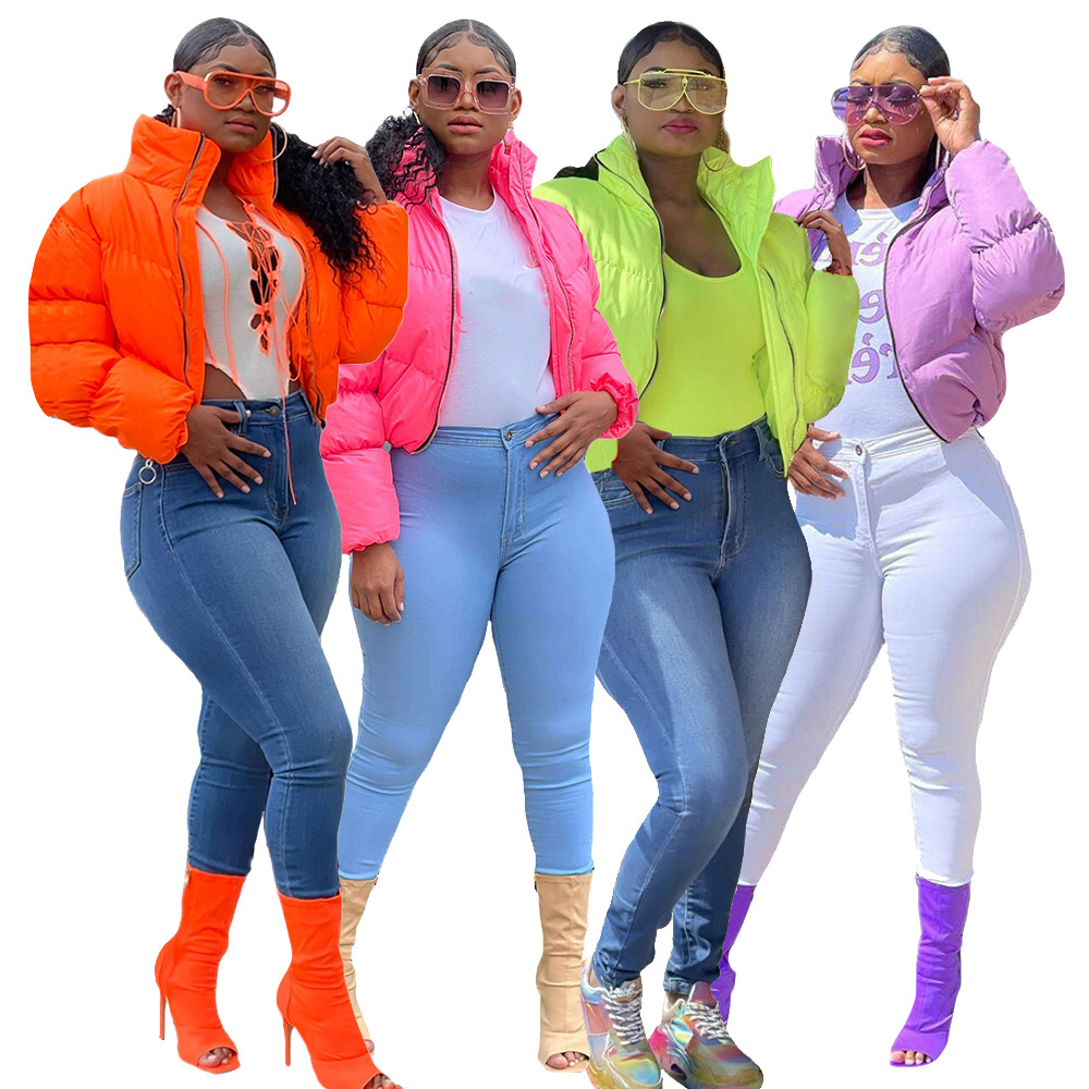 Neon Color Fashion Warm Puffer Down Coat Fall Winter Long Sleeeve Stand Collar Bubble Jacket Casual Cropped Parkas Outerwears, Purple
Neon Color Fashion Warm Puffer Down Coat Fall Winter Long Sleeeve Stand Collar Bubble Jacket Casual Cropped Parkas Outerwears, Purple