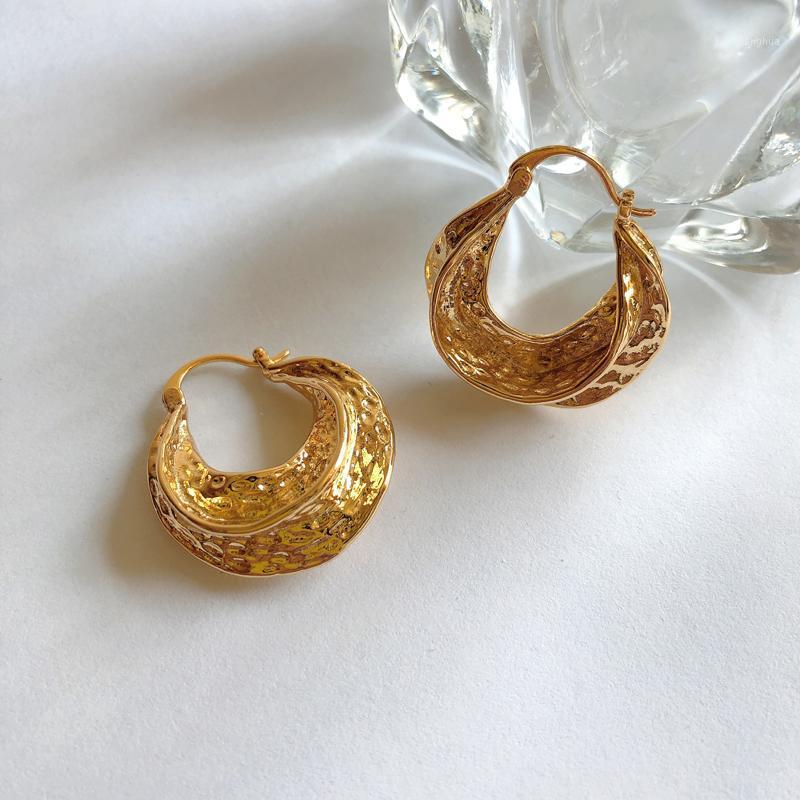 French Retro Concave-convex Hammer Handmade Metal Circle Earrings With Irregular Three-dimensional Texture Female Stud, Golden;silver
French Retro Concave-convex Hammer Handmade Metal Circle Earrings With Irregular Three-dimensional Texture Female Stud, Golden;silver