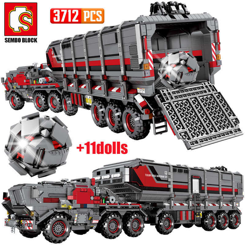 SEMBO City Wandering Earth Carrier Car Building Blocks technical Military Tank Cargo Van Transport Truck Bricks Boys Toys Q0624
SEMBO City Wandering Earth Carrier Car Building Blocks technical Military Tank Cargo Van Transport Truck Bricks Boys Toys Q0624