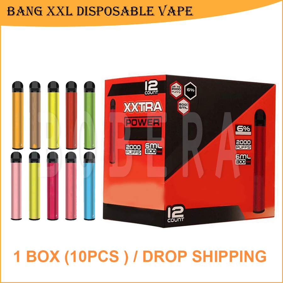 Bang XXL XXtra Disposables Vape Pen E-cigarettes 800mAh Power Battery Pre-filled 6ml Pods Vapors 2000 Puffs
Bang XXL XXtra Disposables Vape Pen E-cigarettes 800mAh Power Battery Pre-filled 6ml Pods Vapors 2000 Puffs