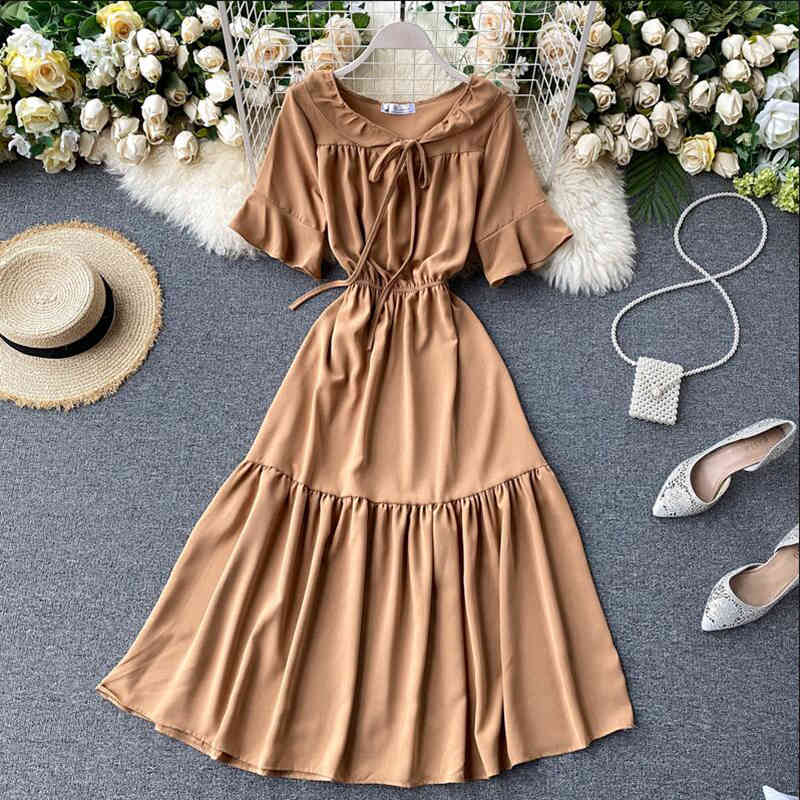 Sweet Ruffles Midi Long Summer Party Dress Elegant High Waist Dress Women Vestido De Festa Casual Beach A-line Dress 210521, Rose red
Sweet Ruffles Midi Long Summer Party Dress Elegant High Waist Dress Women Vestido De Festa Casual Beach A-line Dress 210521, Rose red