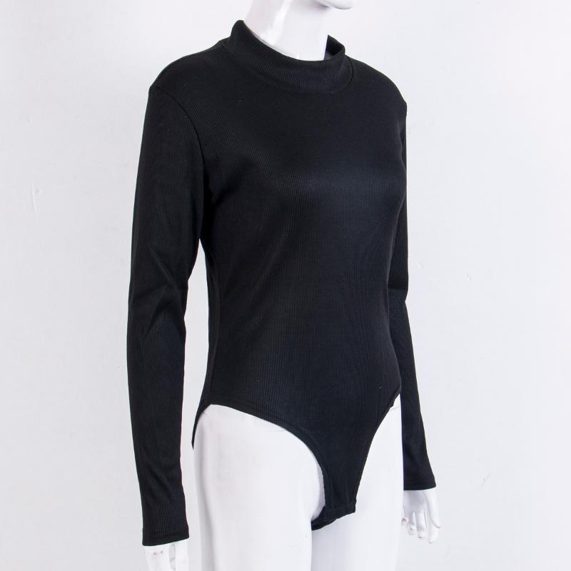 Fashion Sexy Women Skinny Knitted Long Sleeve O Neck Stretch Bodysuit Lady Leotard Body Tops Women's Jumpsuits & Rompers
