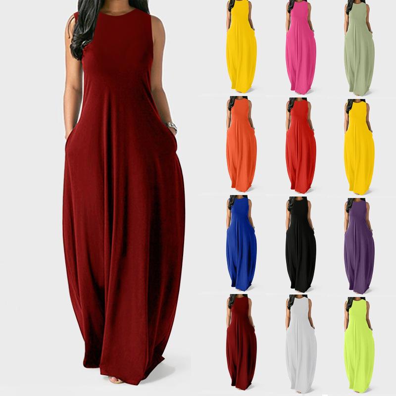 Casual Dresses Women's Sleeveless Loose Plain Maxi Dress Vest Solid Color Pocket Summer Boho Beach Long Plus Size 4XL 5XL
Casual Dresses Women's Sleeveless Loose Plain Maxi Dress Vest Solid Color Pocket Summer Boho Beach Long Plus Size 4XL 5XL