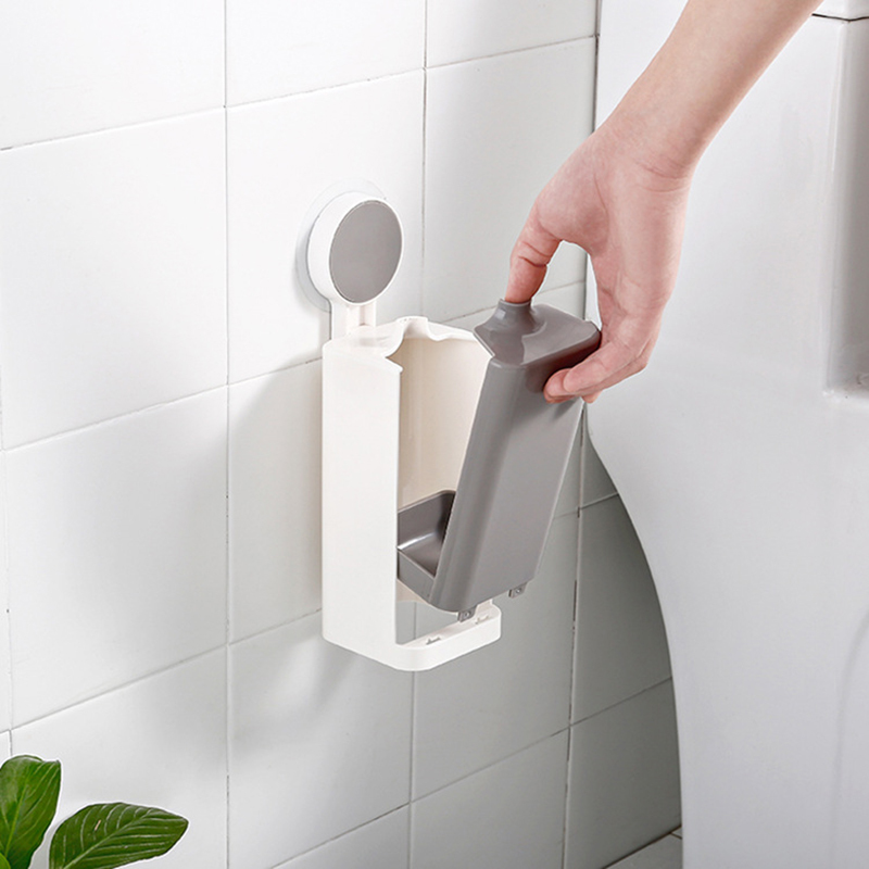 ABS Toilet Brush and Holder Wall-mounted Bathroom Accessories Sets Strong And No Hair Loss Punch-free Long Handle Cleaning 210423