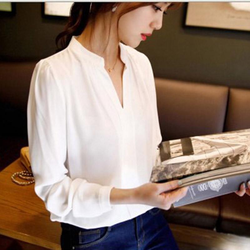 Women' Blouses & Shirts Wholesale Spring Womens Chiffon Blouse Ladies White Elegant V-neck Long Sleeve Shirt Female Office Plus DL1803
Women' Blouses & Shirts Wholesale Spring Womens Chiffon Blouse Ladies White Elegant V-neck Long Sleeve Shirt Female Office Plus DL1803