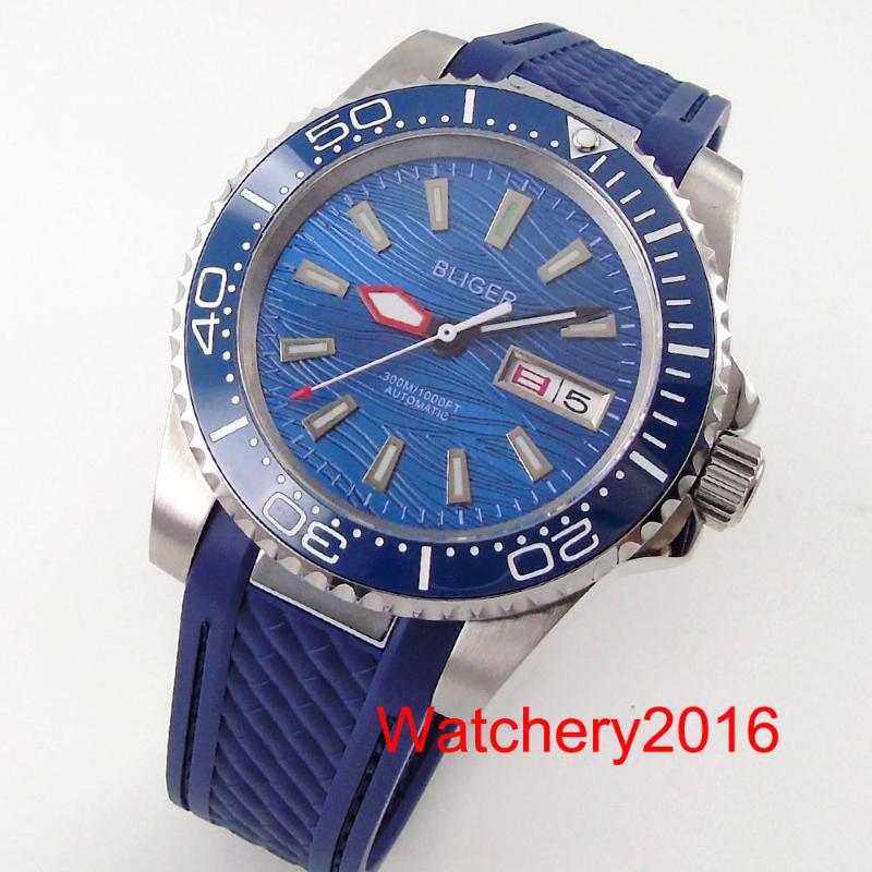 Wristwatches 40mm Blue Dial NH36A Movement Sapphire Glass Luminous 5ATM Mechanical Automatic Watch Rubber Strap, Logo
Wristwatches 40mm Blue Dial NH36A Movement Sapphire Glass Luminous 5ATM Mechanical Automatic Watch Rubber Strap, Logo