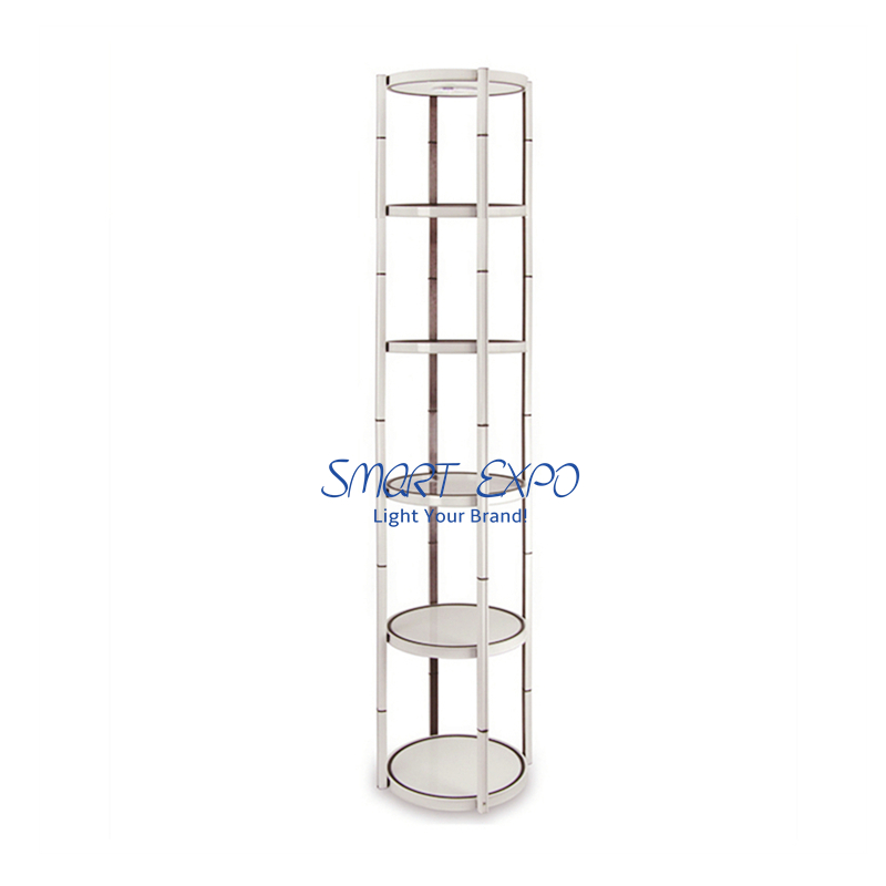 6-Layer Portable Collapsible Advertising Display Case with Twist Aluminum Structure Transparent Lens Cover Top LED Light Easy Carry Bag