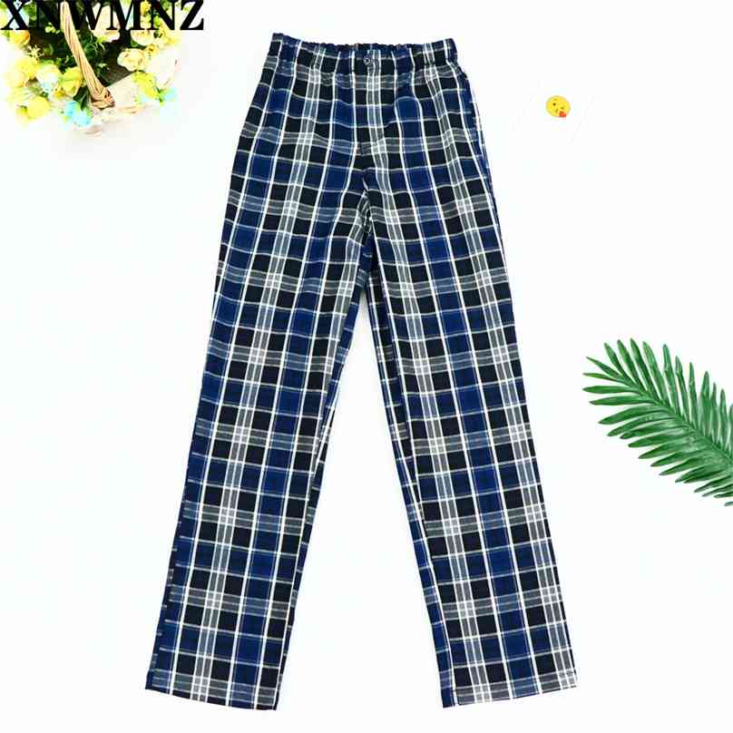 casual sweatpants women cotton and linen plaid elastic waist high wide leg Pants female korean trousers 210520, Blue
casual sweatpants women cotton and linen plaid elastic waist high wide leg Pants female korean trousers 210520, Blue