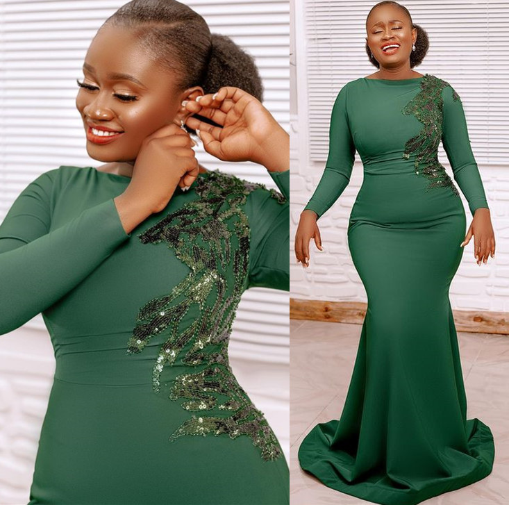 2022 Plus Size Arabic Aso Ebi Hunter Green Mermaid Prom Dresses Lace Beaded Sexy Evening Formal Party Second Reception Bridesmaid Gowns Dress ZJ215