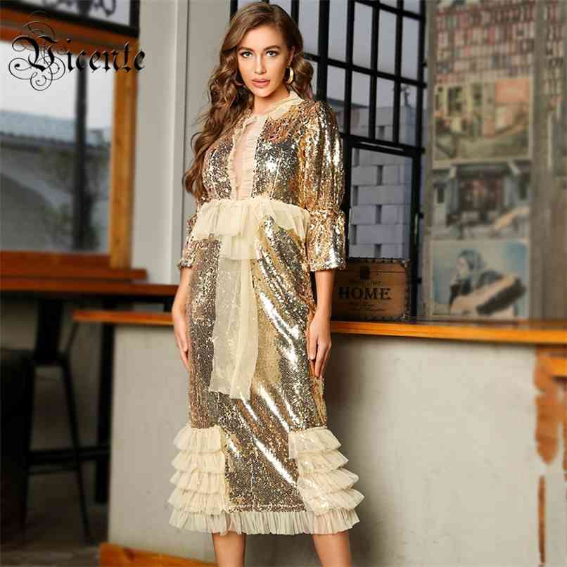 Trendy Gold Sequins Mesh Cascading Ruffles Design Long Sleeves Celebrity Party Club Dress 210520
Trendy Gold Sequins Mesh Cascading Ruffles Design Long Sleeves Celebrity Party Club Dress 210520
