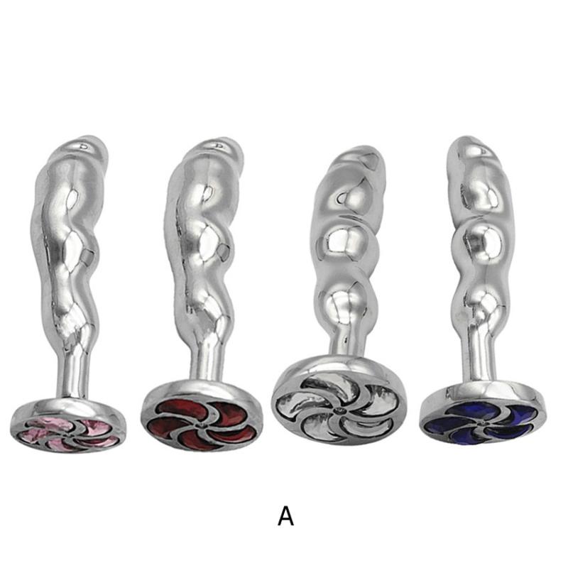 Sex Toys For Couples 1pcs Aluminum Alloy Base Anal BuPlug Colored Crystal With Jewelry Birth Stone Butt-Anal-Play Jewel