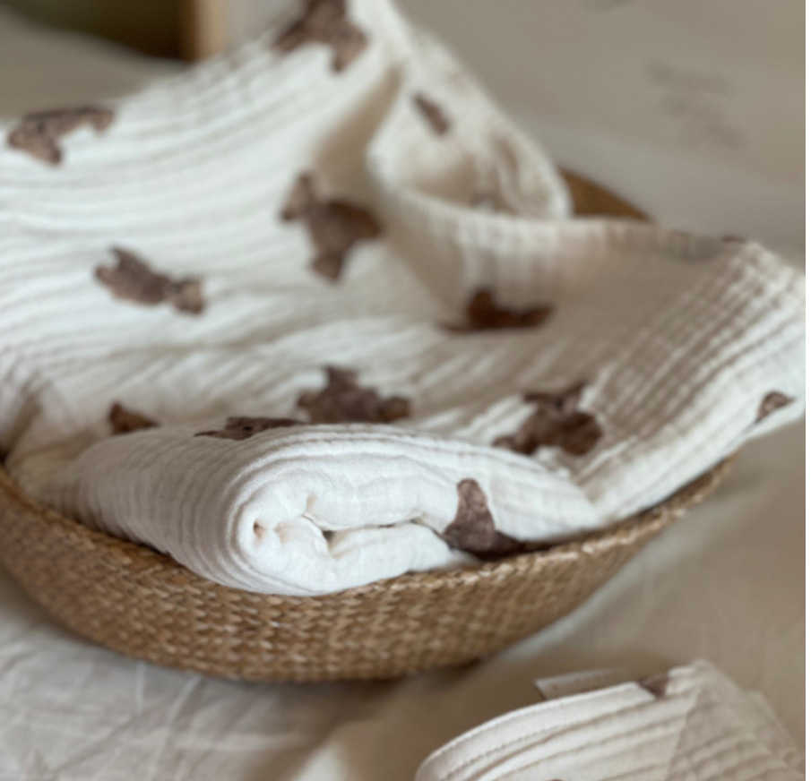 Infant baby Cotton yarn cover blanket spring and summer thin air conditioning room printed quilt born pography 210701