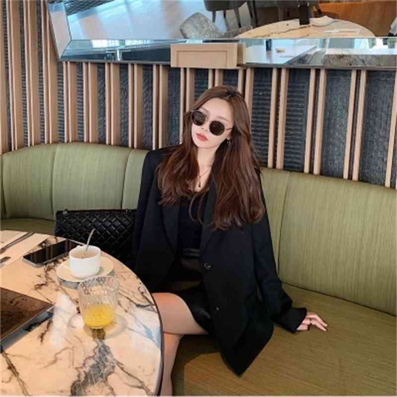 Korean Ol Style Single-breasted Women Suit Blazers Long Sleeve Notched Collar Casual Fashion Workwear Coats Blazers Femme 210515
