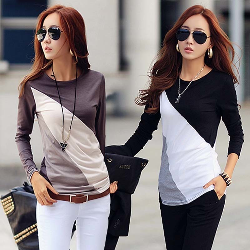 Tee Shirt Femme T Shirt Women Long Sleeve Cotton Tshirt Kawaii Korean Clothing Womens Tops Big Size T-Shirt Camisetas Mujer 210406