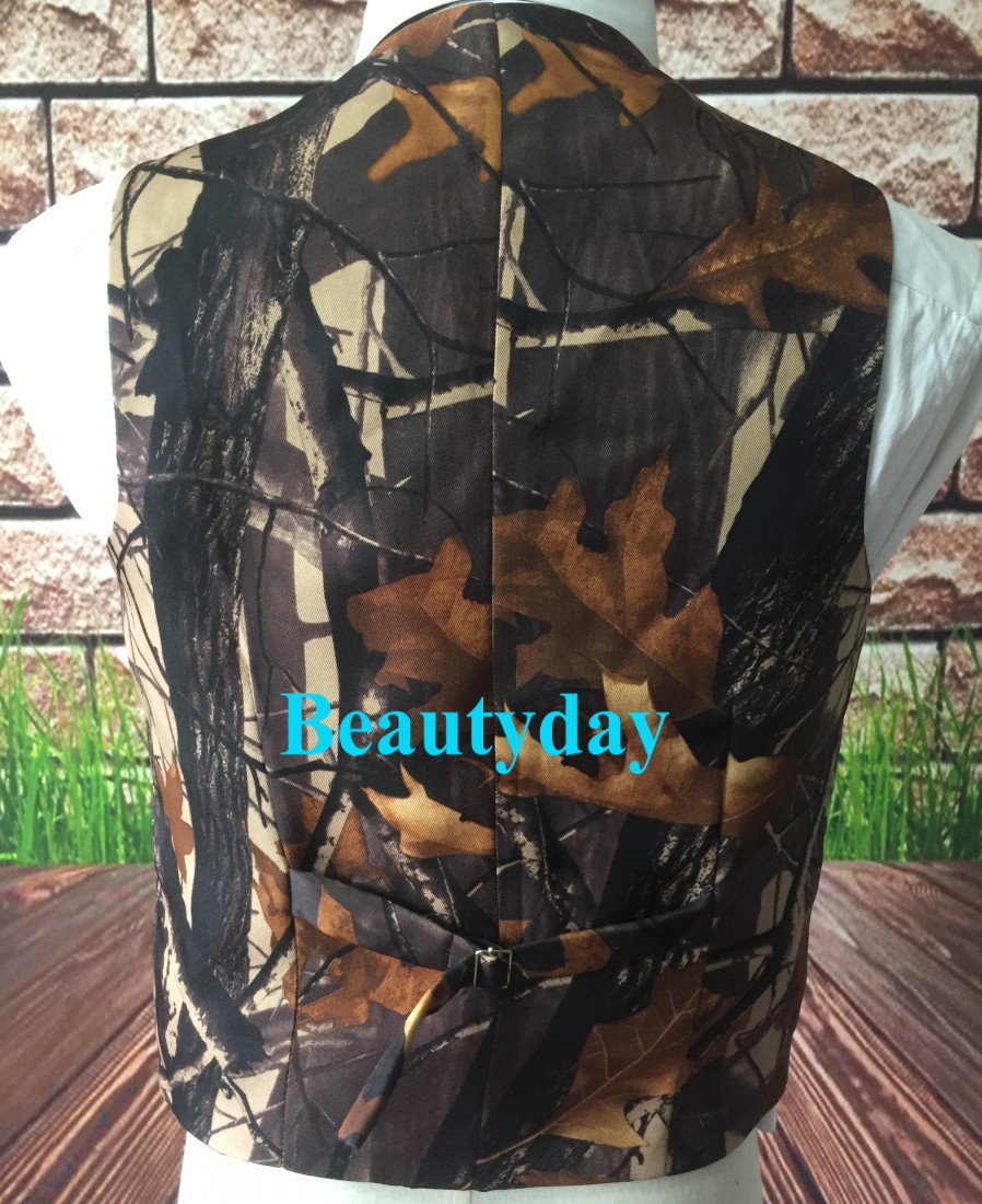 2021 New Black Casual Camo Groom Vests Wedding Vests Slim Fit Men Kids And Adult Wedding Prom Wedding Party Custom Made Hunter Plus size