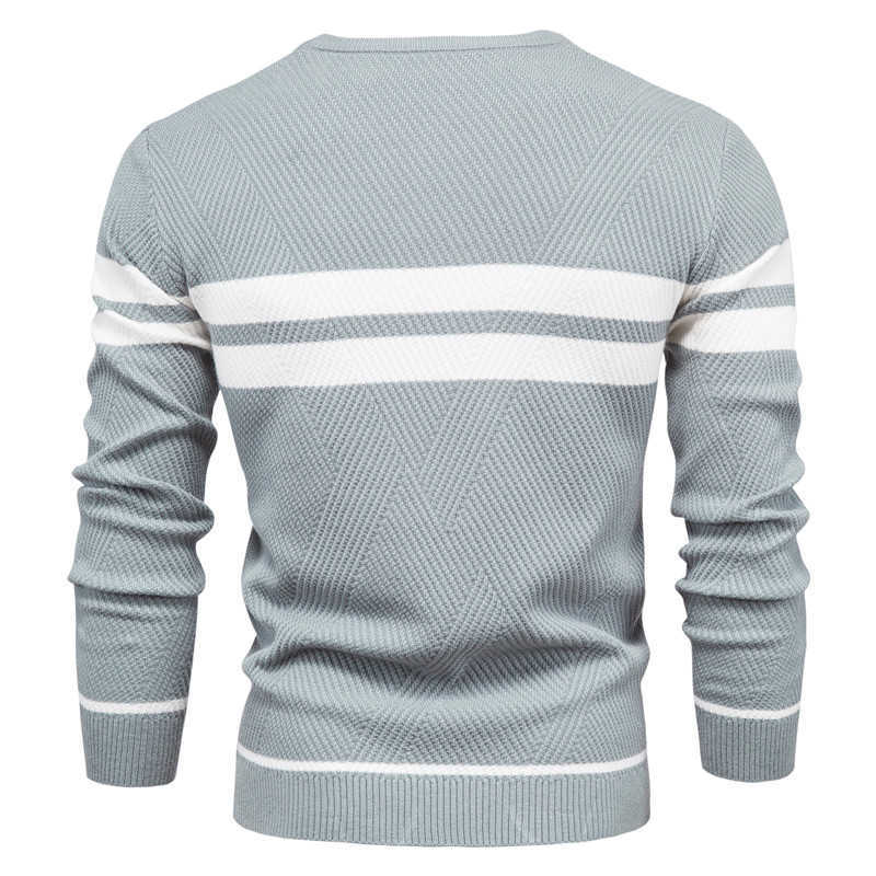 Autumn Pullover Men's Sweater O-neck Patchwork Long Sleeve Warm Slim Sweaters Men Casual Fashion Sweater Men Clothing 210818