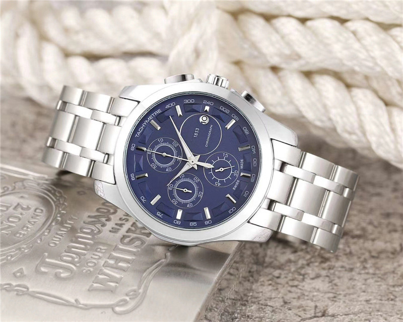 Brand Watch Men TISS Multifunction style stainless steel band quartz wrist Watches Small dials can work 1853 TT27, Black white
Brand Watch Men TISS Multifunction style stainless steel band quartz wrist Watches Small dials can work 1853 TT27, Black white