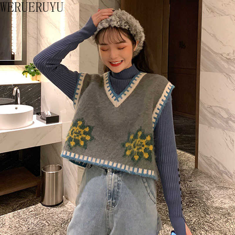 WERUERUYU V Neck Vintage Sweater Vest Women Sleeveless Knitted Sweaters Casual Autumn Preppy Style 210608, Photo color
WERUERUYU V Neck Vintage Sweater Vest Women Sleeveless Knitted Sweaters Casual Autumn Preppy Style 210608, Photo color