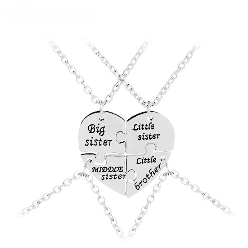 Pendant Necklaces Big Middle Little Sister Brother For 4 Heart Broken Cubs Baby With One Necklace Stitching Jewelry Children
Pendant Necklaces Big Middle Little Sister Brother For 4 Heart Broken Cubs Baby With One Necklace Stitching Jewelry Children