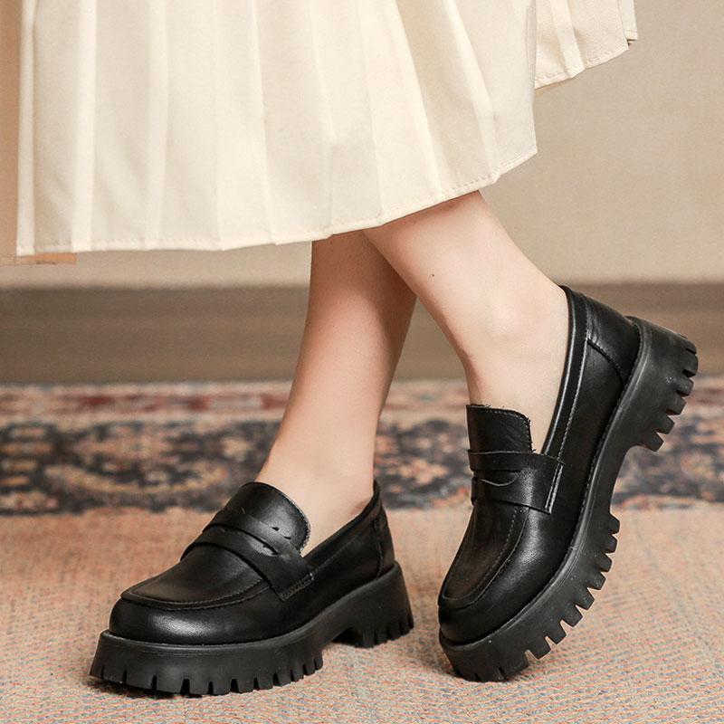 Dress Shoes Spring Female British Style 2021 Thick-soled College Casual Loafers Genuine Leather Fashion Women Slip On, Black
Dress Shoes Spring Female British Style 2021 Thick-soled College Casual Loafers Genuine Leather Fashion Women Slip On, Black