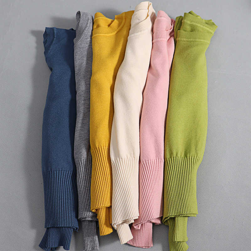 GIGOGOU Fall Crop Sweater Knitted Kawaii Cute Sweaters Long Sleeve Yellow Pink Women Winter Clothes Female Pullover Jumper 210812