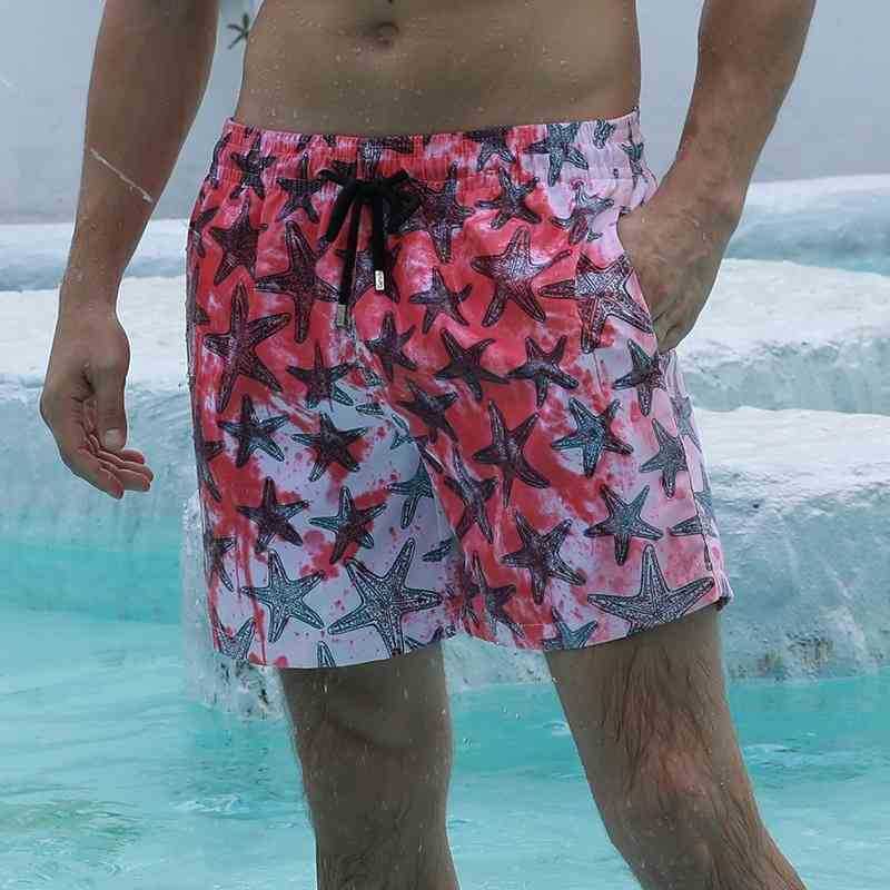 Straight swimmg shorts water beach changg color temperature lined men' casual pants, Blue geometric
Straight swimmg shorts water beach changg color temperature lined men' casual pants, Blue geometric