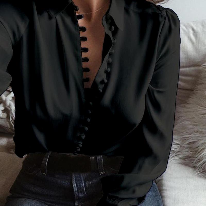 Women's Blouses & Shirts Office Lady Elegant Blouse Women Fall And Winter Solid Color Long Sleeve V-neck Lapel Shirt Ladies All-match Loose, White
Women's Blouses & Shirts Office Lady Elegant Blouse Women Fall And Winter Solid Color Long Sleeve V-neck Lapel Shirt Ladies All-match Loose, White