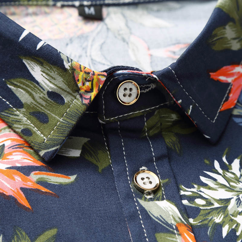 Autumn New Big Size Men Shirt Casual Cotton Long Sleeve Beach Pineapple Print Hawaiian Shirts 5XL 6XL 7XL 210412