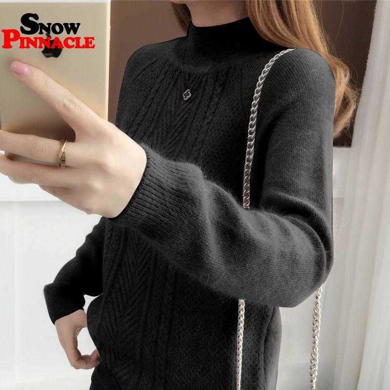 Women knitted sweater Autumn winter turtleneck pullovers tassel elegant female long sleeved knitwear 210524