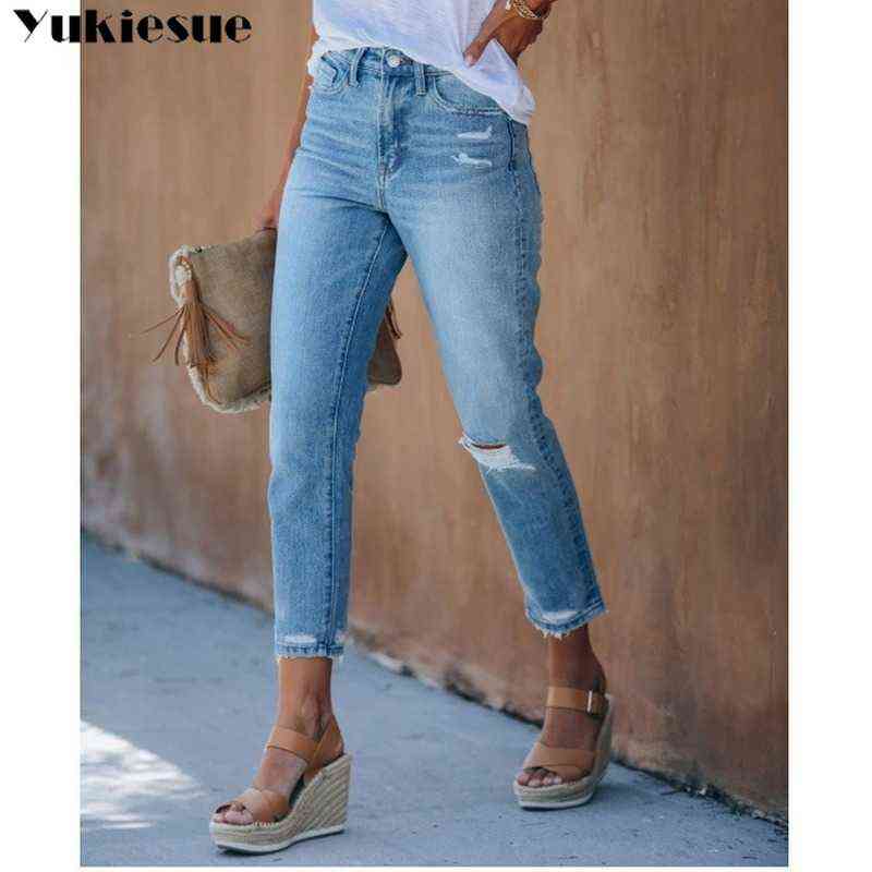 vintage high waisted jeans woman bleached woman's for women ripped harem pants boyfriend women's Plus size 211129