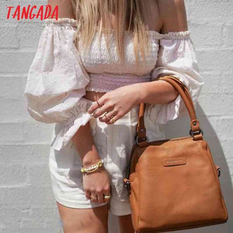 Women Retro Dots Pleated Crop Square Collar Summer Chic Female Sexy Slim Shirt Tops 8M21 210416