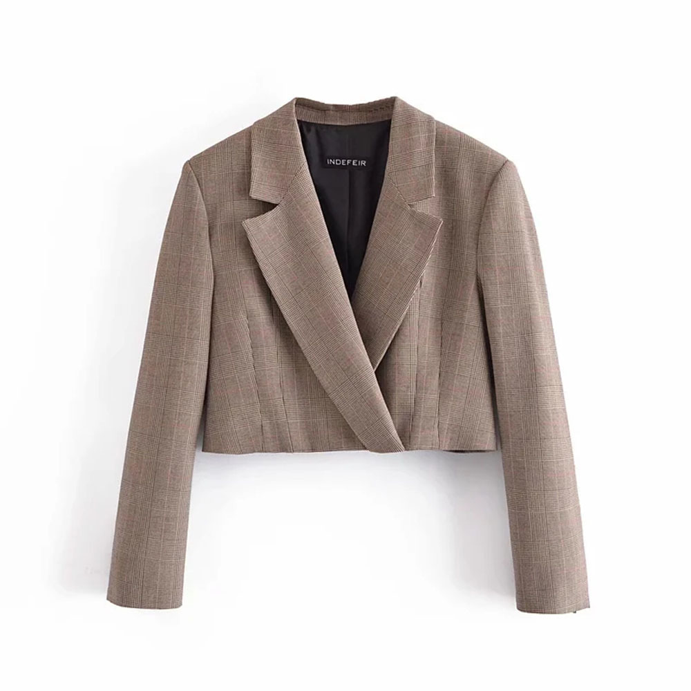 Women Commute Lattice Long Sleeve Top Jacket Fashion Ladies Short Coat Chic Female Outerwear Spring 210520, As picture
Women Commute Lattice Long Sleeve Top Jacket Fashion Ladies Short Coat Chic Female Outerwear Spring 210520, As picture
